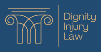 Dignity Injury Law logo dignity blue vintage gold 1550x800